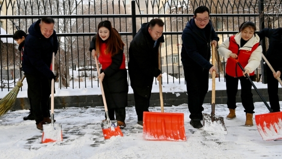 自治区教育考试院开展“学雷锋·做志愿· 清雪便捷你我他”主题党日活动